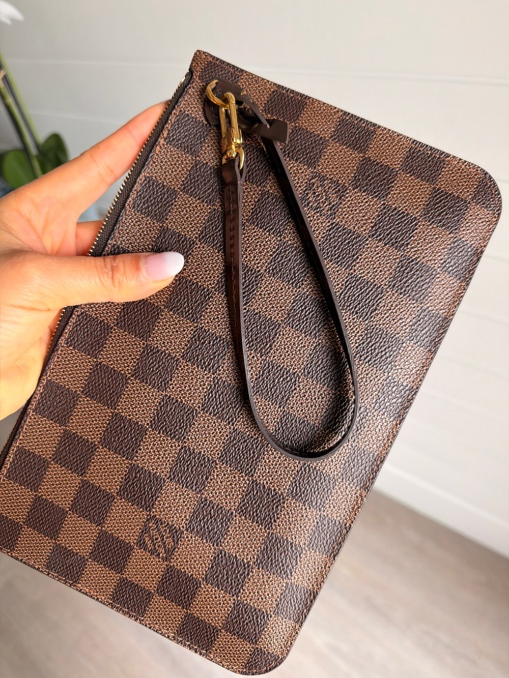 Louis Vuitton Brown Damier Wristlet Clutch